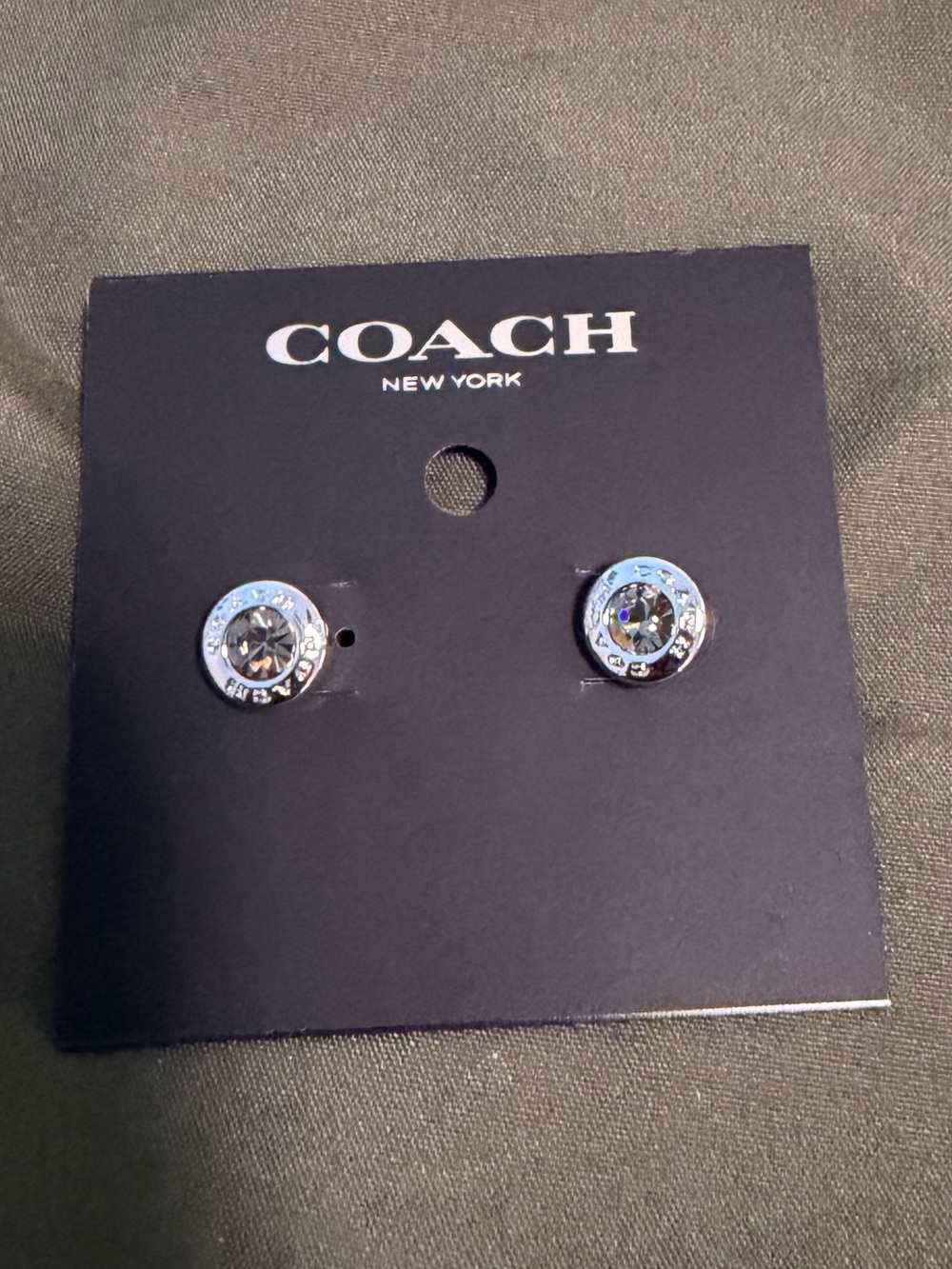 Coach Silver-Tone Stud Earrings